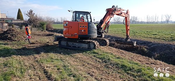 Pista ciclopedonale San Colombano nel comune Riva di Suzzara in provincia di Mantova