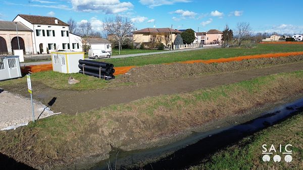 Pista ciclopedonale San Colombano nel comune Riva di Suzzara in provincia di Mantova