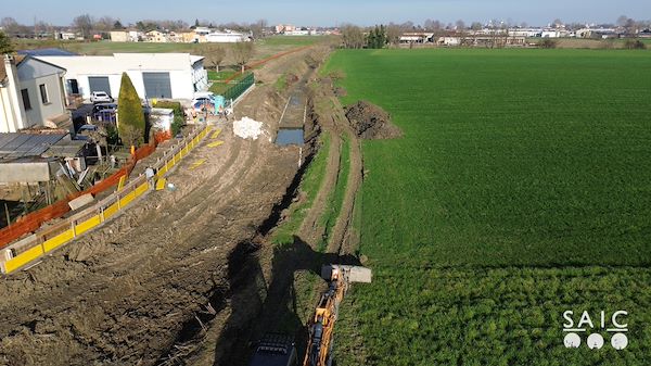Pista ciclopedonale San Colombano nel comune Riva di Suzzara in provincia di Mantova
