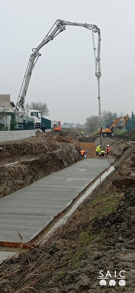 Pista ciclopedonale San Colombano nel comune Riva di Suzzara in provincia di Mantova
