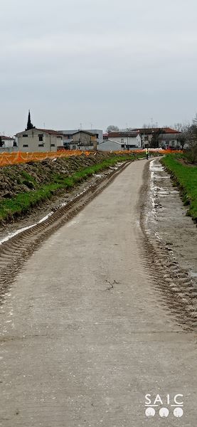 Pista ciclopedonale San Colombano nel comune Riva di Suzzara in provincia di Mantova