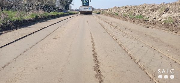 Pista ciclopedonale San Colombano nel comune Riva di Suzzara in provincia di Mantova