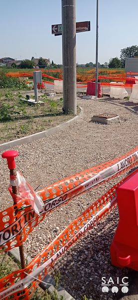 Pista ciclopedonale San Colombano nel comune Riva di Suzzara in provincia di Mantova