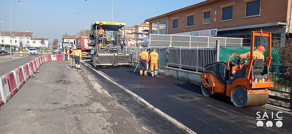 Pista ciclopedonale San Colombano nel comune Riva di Suzzara in provincia di Mantova