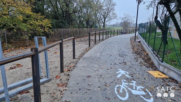 Pista ciclopedonale San Colombano nel comune Riva di Suzzara in provincia di Mantova