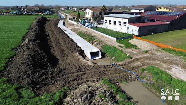 Pista ciclopedonale San Colombano nel comune Riva di Suzzara in provincia di Mantova
