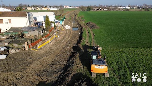 Pista ciclopedonale San Colombano nel comune Riva di Suzzara in provincia di Mantova