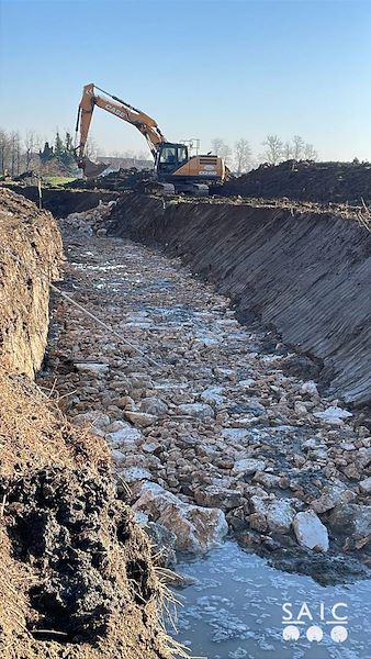 Pista ciclopedonale San Colombano nel comune Riva di Suzzara in provincia di Mantova