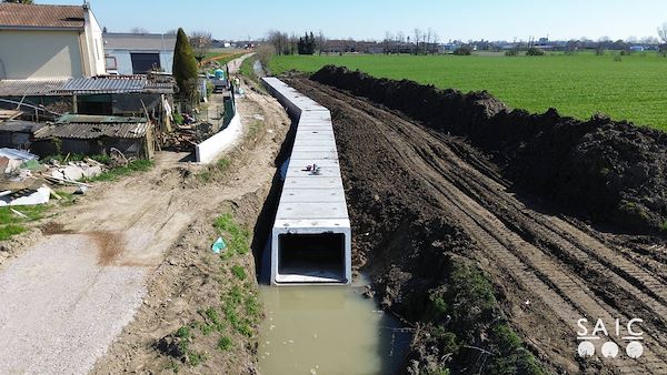Pista ciclopedonale San Colombano nel comune Riva di Suzzara in provincia di Mantova