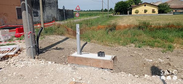 Pista ciclopedonale San Colombano nel comune Riva di Suzzara in provincia di Mantova