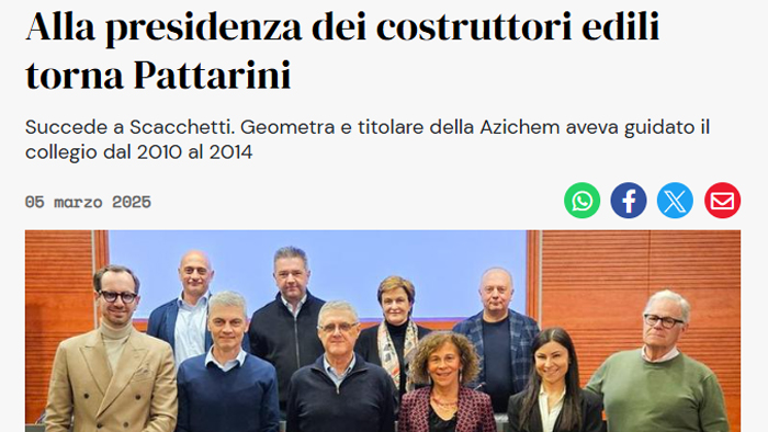 Nuovo presidente dei Costruttori Edili